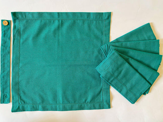 Lushomes Sea Green Table Napkins, 16"x16", Pack of 6 for Home, Restaurant, Bar, Cafe, Events.