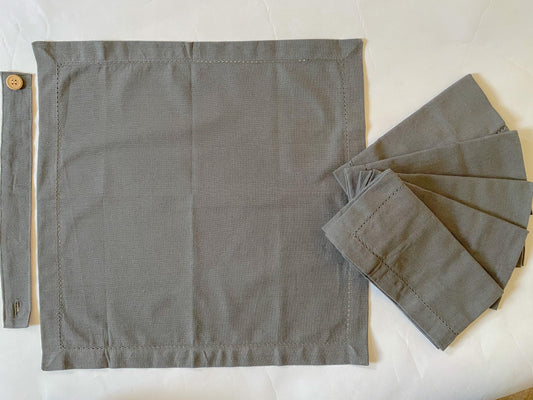 Lushomes Dark Grey Table Napkins, 16"x16", Pack of 6, for Homes, Restaurants, Bars, Cafes, Events.