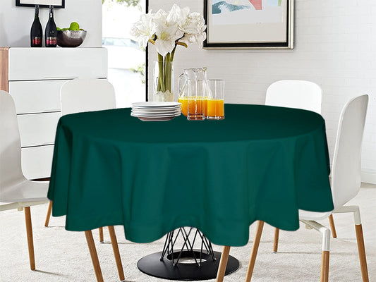 Lushomes Royal Green Classic Plain Dining Table Cover Cloth Round Table Cover table cloth table cover Size 60 Round 4 Seater RoundOval Table Cloth