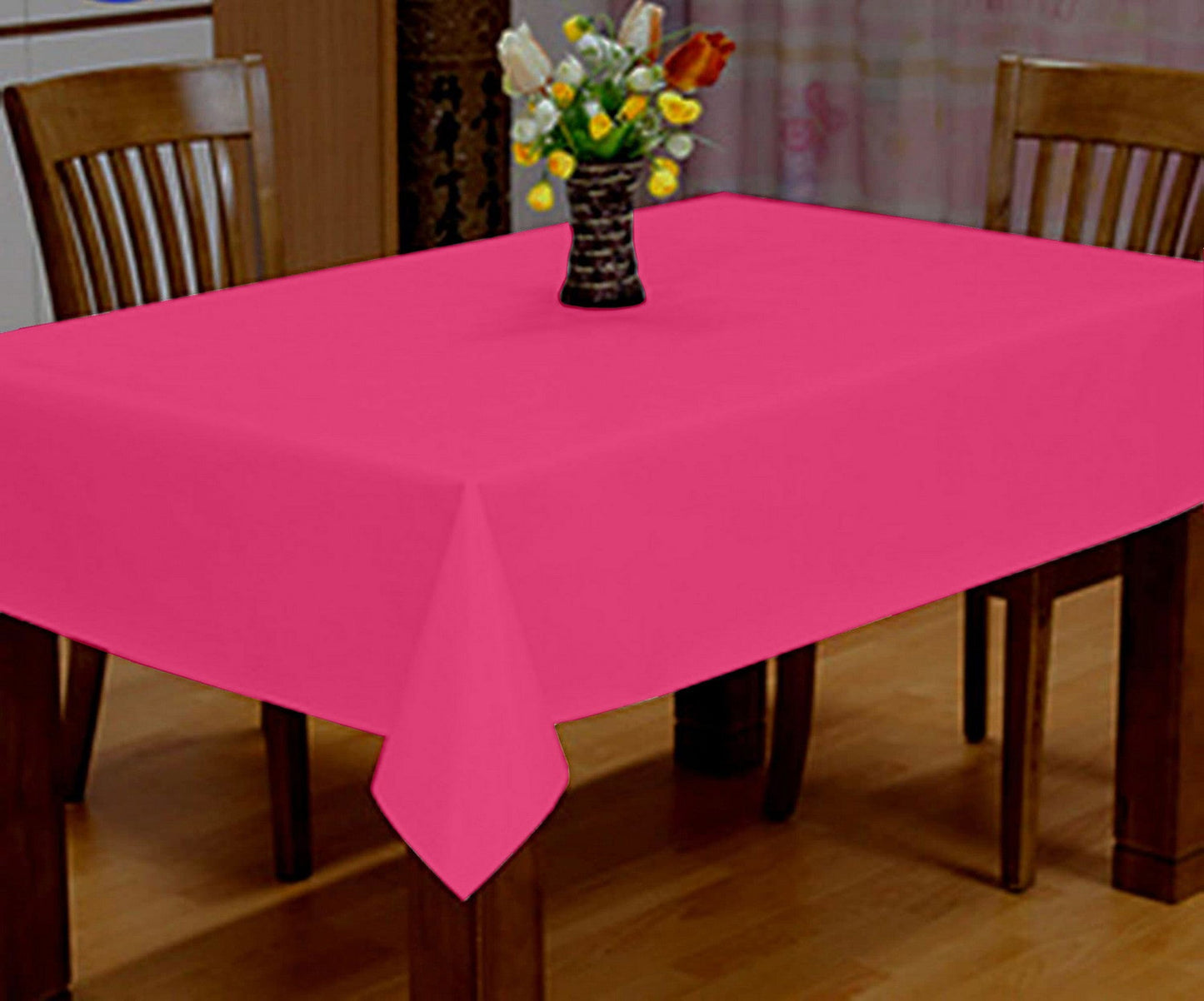 Lushomes Rose Pink Cotton Side Table Cover, 40x40, Classic Plain, Home Decor, Dining/Tea Table Cover.