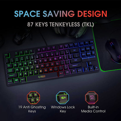 Amkette 432 EvoFox X-Team Gaming Wired Keyboard  Mouse