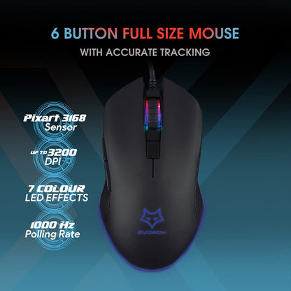 Amkette 432 EvoFox X-Team Gaming Wired Keyboard  Mouse