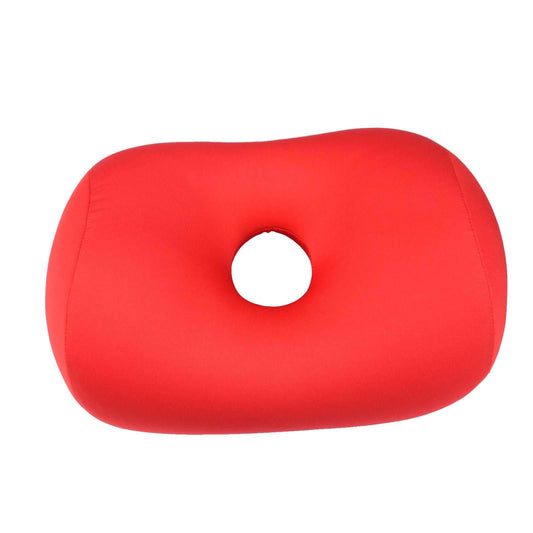 Lushomes Red Microbeads Neck Pillow for Travel, Flights, Neck Pain, Sleeping, Train, 11x14 inches, Single Piece