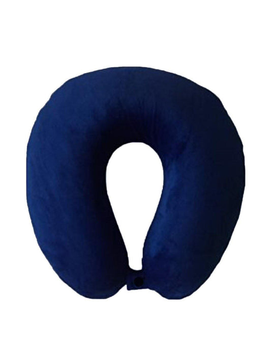 Lushomes Blue Travel Neck Pillow for Flights, Train, Neck Pain, Sleeping, Polyester Filling, 12x12 inches, Single Piece.