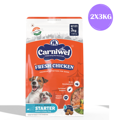 Carniwel Fresh Chicken Kibble Starter For Small Breed Mother  Baby Dog Dry Food