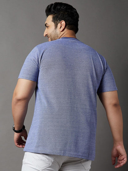 Men Plus Size Castiel Solid Round Neck Tshirt