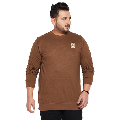 Men Plus Size Clove Solid Sweatshirt