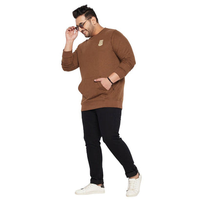 Men Plus Size Clove Solid Sweatshirt