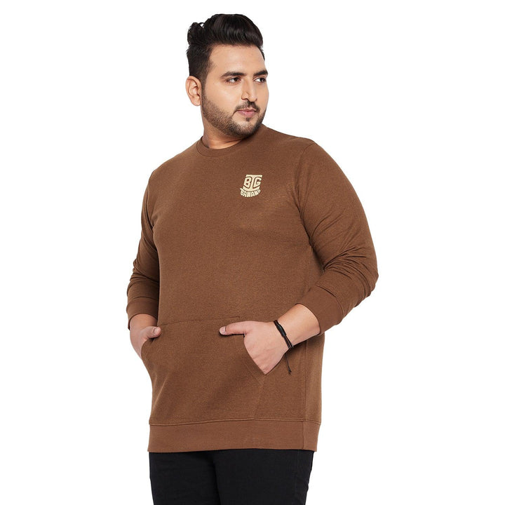 Men Plus Size Clove Solid Sweatshirt