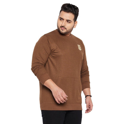 Men Plus Size Clove Solid Sweatshirt