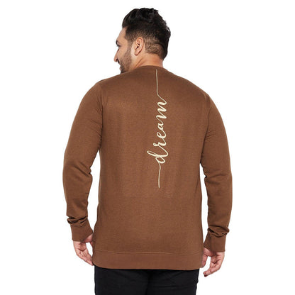 Men Plus Size Clove Solid Sweatshirt