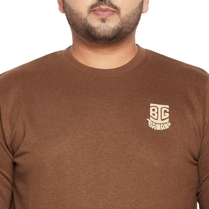 Men Plus Size Clove Solid Sweatshirt