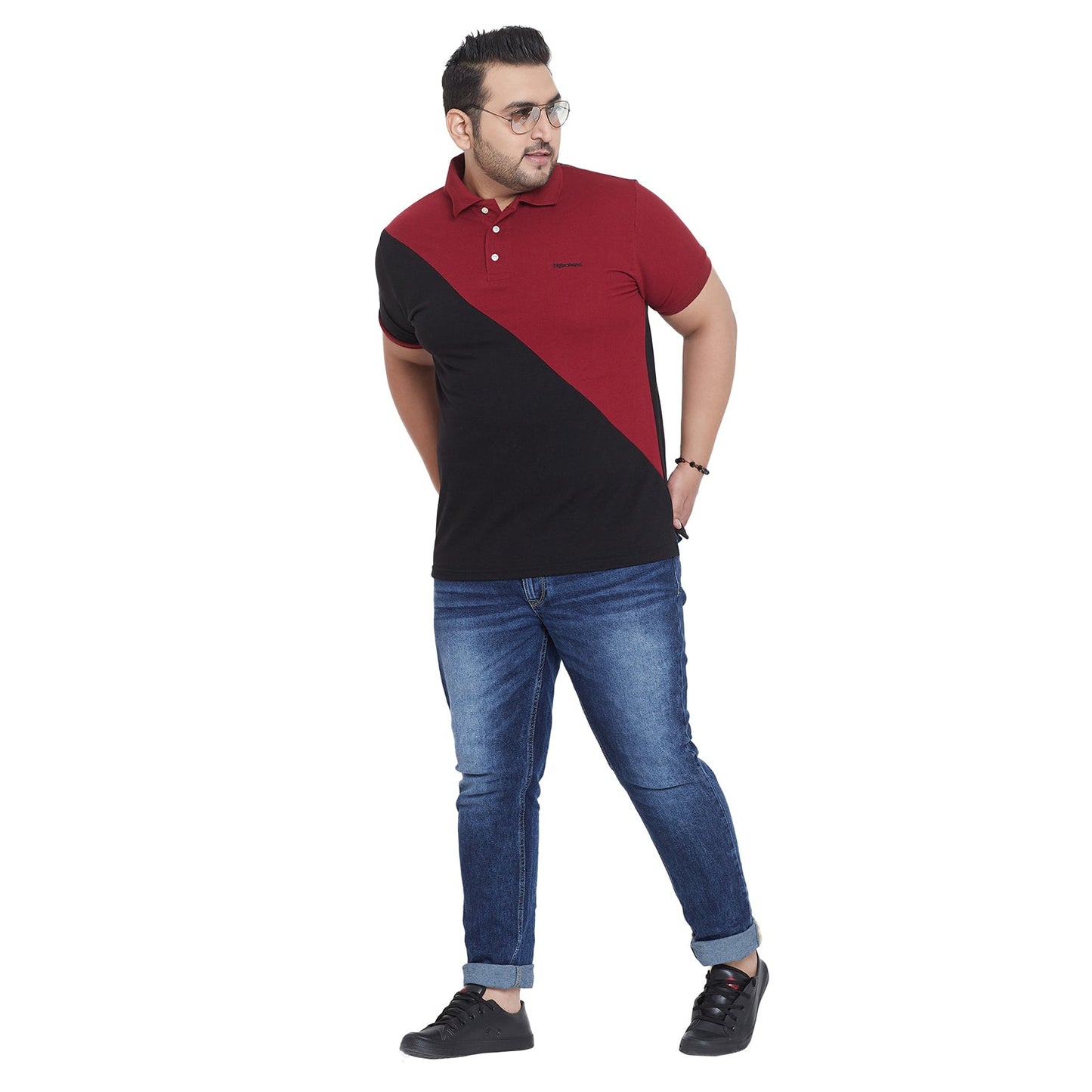 Men Plus Size Cooper Colorblock Polo Tshirt