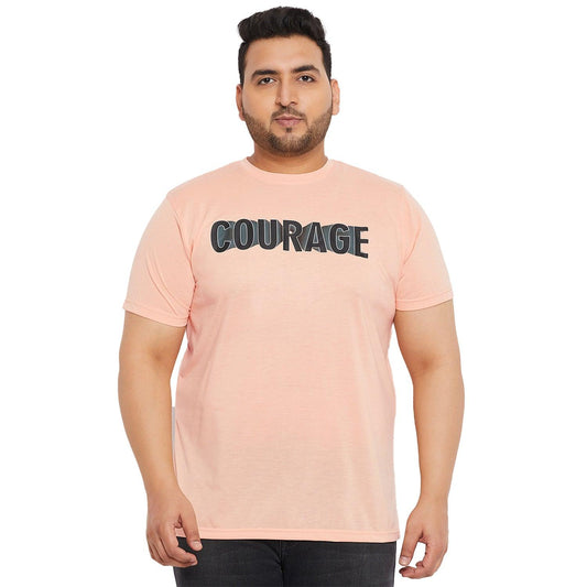 Men Plus Size Corid Printed Round Neck Tshirt