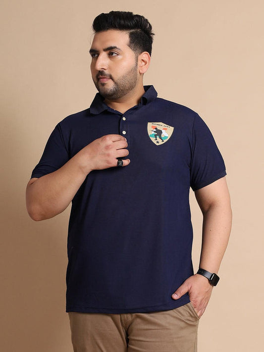 Men Plus Size Corps Printed Polo Tshirt