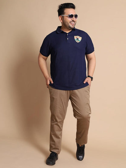 Men Plus Size Corps Printed Polo Tshirt