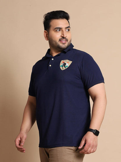 Men Plus Size Corps Printed Polo Tshirt