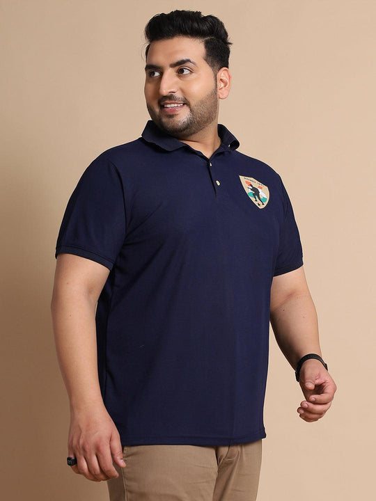 Men Plus Size Corps Printed Polo Tshirt