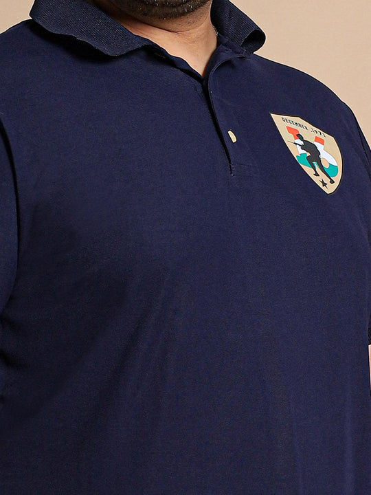 Men Plus Size Corps Printed Polo Tshirt