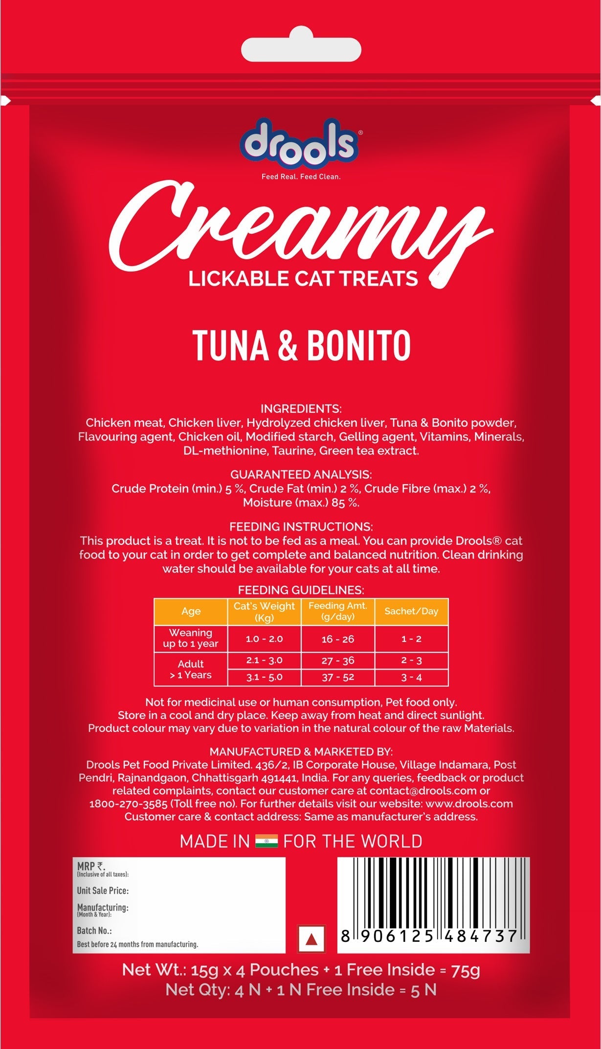 Drools Tuna  Bunito Crab  Chicken and Real Chicken Creamy Cat Treats Combo