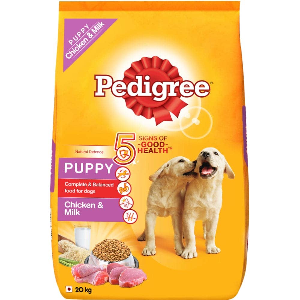 Pedigree Chicken and Milk Dry and Chicken Chunks in Gravy Wet Puppy Food Combo