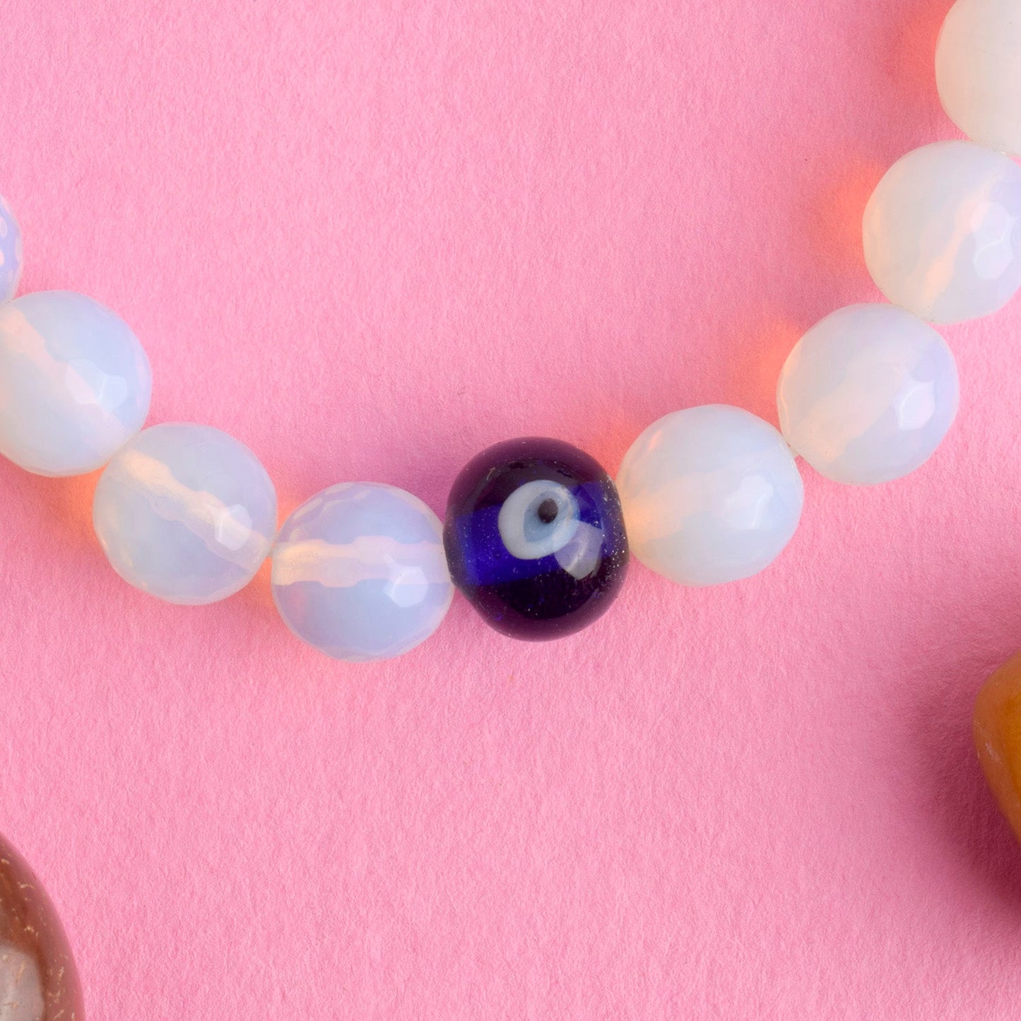 Authentic Buddha Opalite Bracelet with Evil Eye