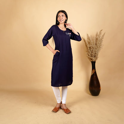 Radhe Radhe Pattern Long Kurti for Women