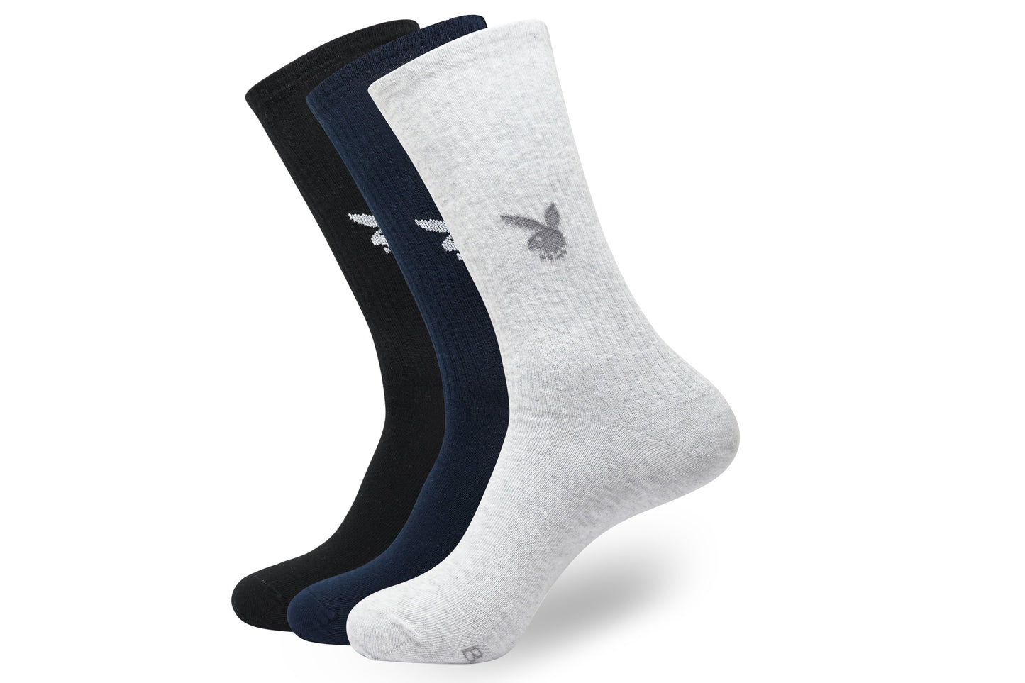 BALENZIA Mens Playboy Solid Crew Socks    3-Pack  Free Size