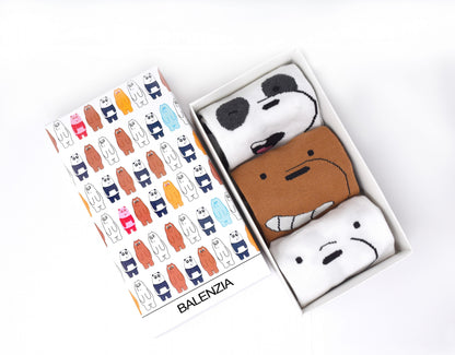 We Bare Bears By Balenzia Low Cut Socks for Kids Pack of 3 Pairs1U4-6 YEARS