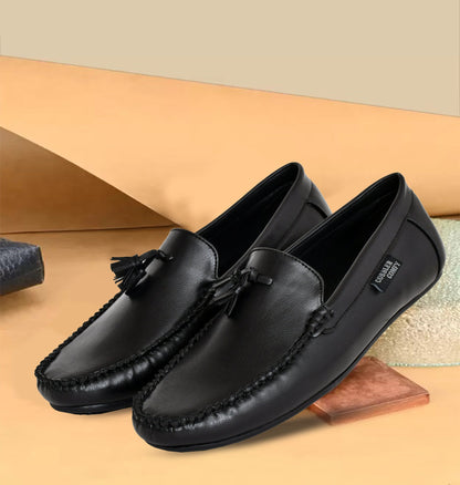 Tussled Moccasins for Men  Black