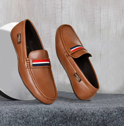 Striped Moccasins for Men  Tan