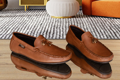 Tussled Moccasins for Men  Tan