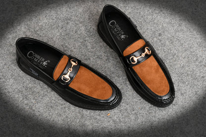 Suede Slip-on for Men with Contrast Upper  Black