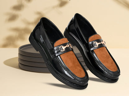 Suede Slip-on for Men with Contrast Upper  Black