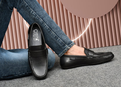 Classic Office-wear Moccasins for Men  Black