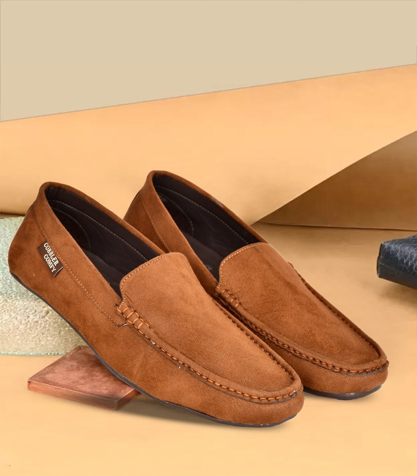 Premium Suede Franco Loafers for Men  Tan