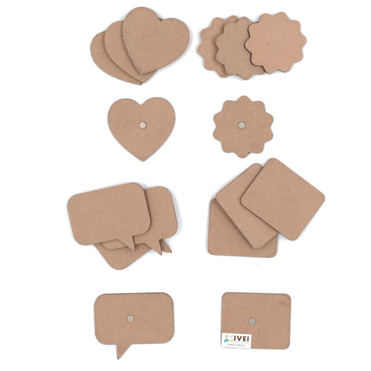 IVEI DIY MDF Shaped Magnets - Set of 20 withwithout primer