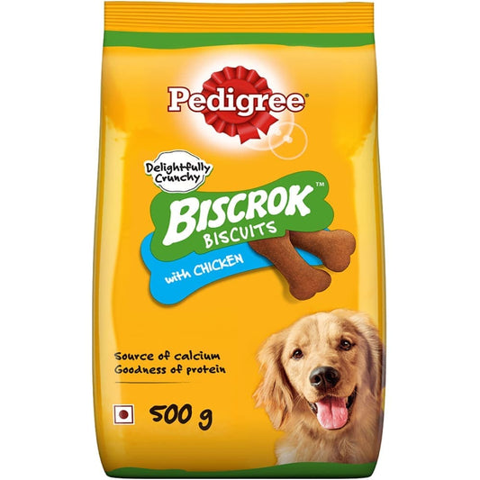 Pedigree Chicken Flavour Biscrok Dog Biscuits Dog Treats 500g
