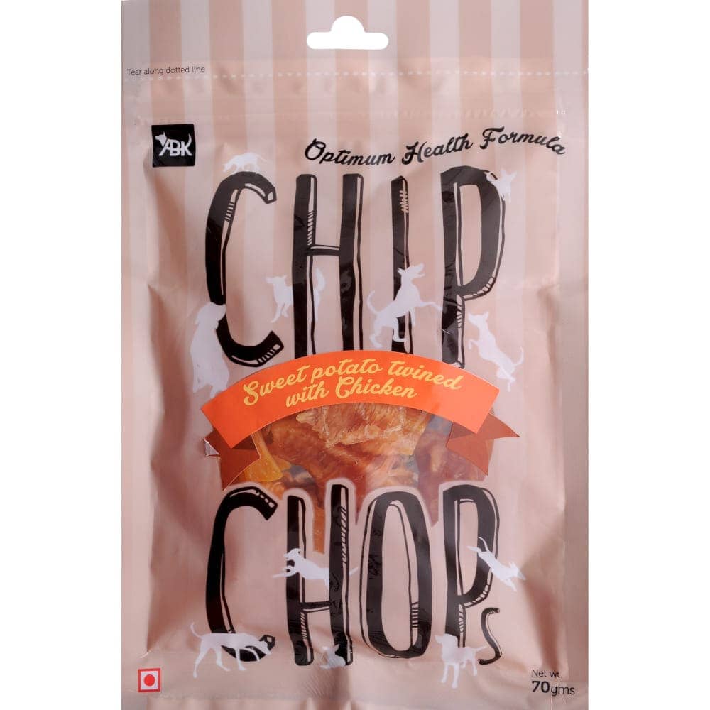 Chip Chops Sweet Potato Chicken Lamb Cubes and Sundried Chicken Jerky Dog Treats Combo 3 x 70g