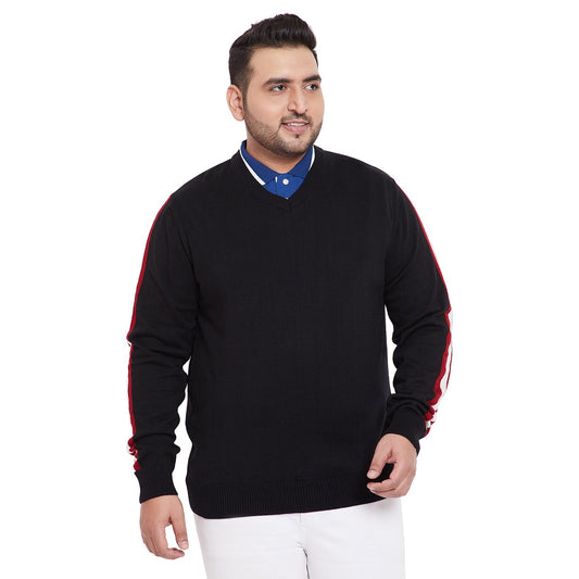Men Plus Size Deep Solid Sweater