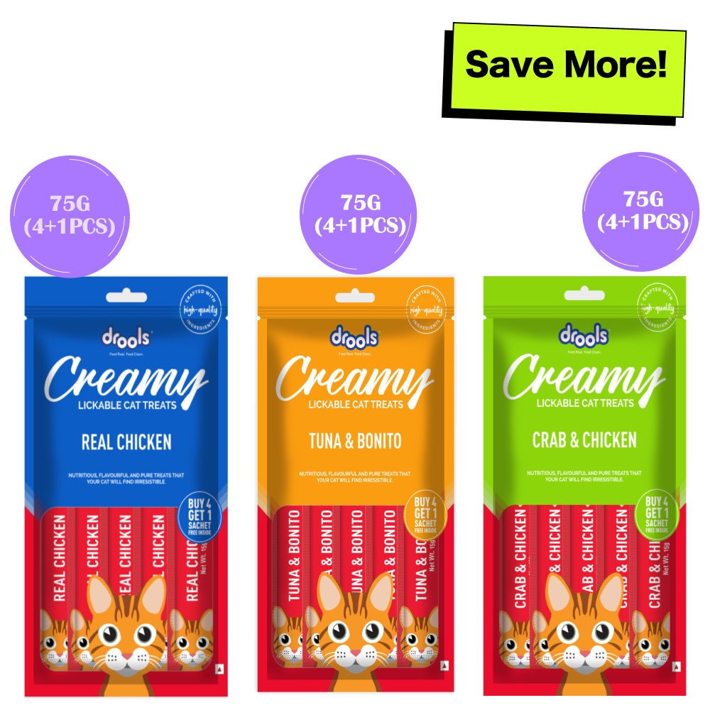 Drools Tuna  Bunito Crab  Chicken and Real Chicken Creamy Cat Treats Combo