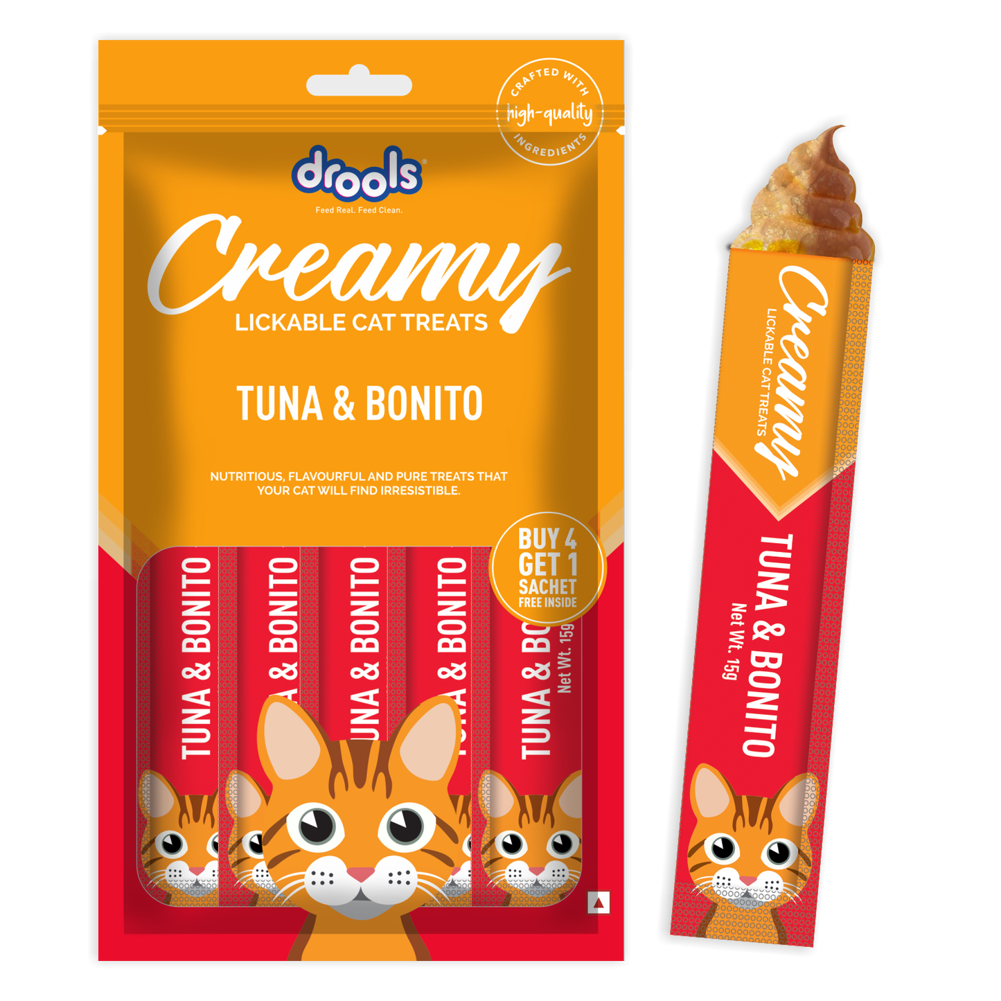 Drools Tuna  Bunito and Crab  Chicken Creamy Cat Treats Combo