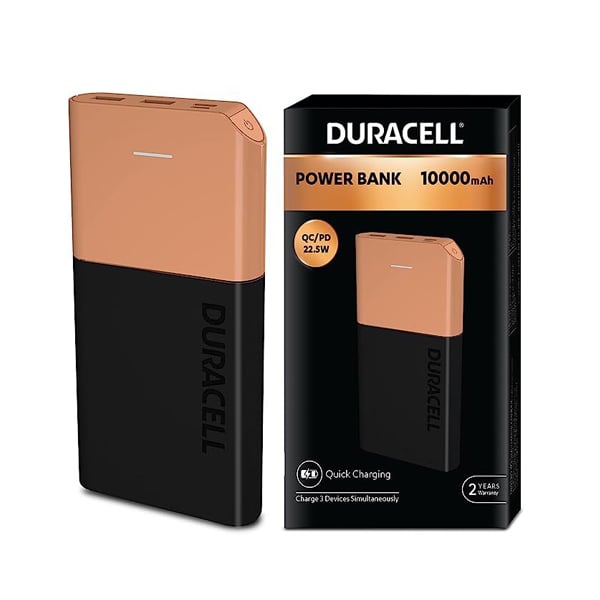 Duracell 10000 mAh 22.5W Fast Charging Lithium-ion Power Bank