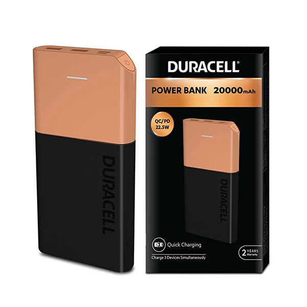 Duracell 20000 mAh 22.5W Fast Charging Lithium-ion Power Bank