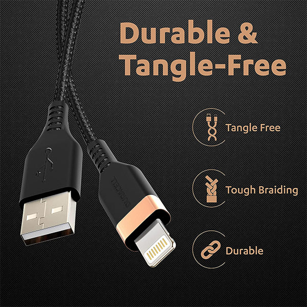 Duracell USB Lightning Apple Certified MFI Braided Sync  Charge Cable