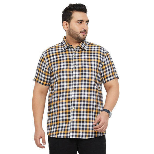 Men Plus Size Dust Check Shirt