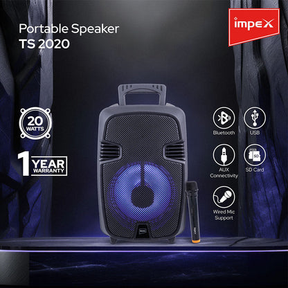 Impex Portable Speaker TS 2020 with Wireless Mic