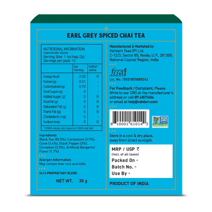 FG-Earl Grey Masala Chai Tea 15 Count