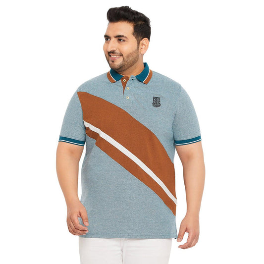 Men Plus Size Endy Colorblock Polo Tshirt