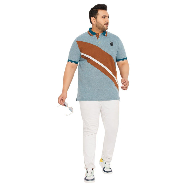 Men Plus Size Endy Colorblock Polo Tshirt